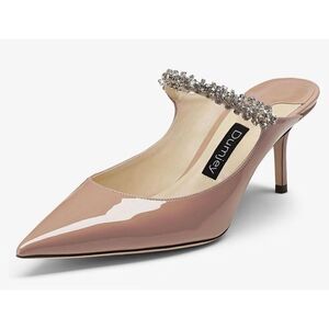 Dumjey Women Heel Mules Pointy Toe Stiletto Mid Heels